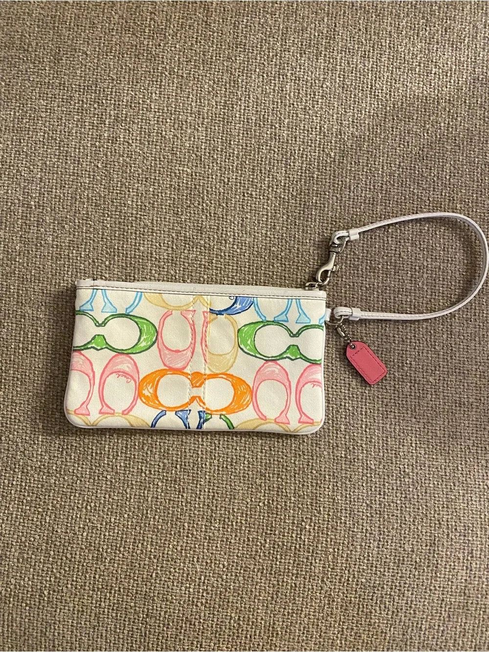 Vintage Coach Multicolor Signature Wristlet